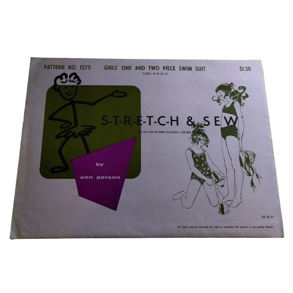 UNCUT Vintage Sewing PATTERN Stretch and Sew 1275 by Ann Person, Girls 1967 One - Picture 1 of 2